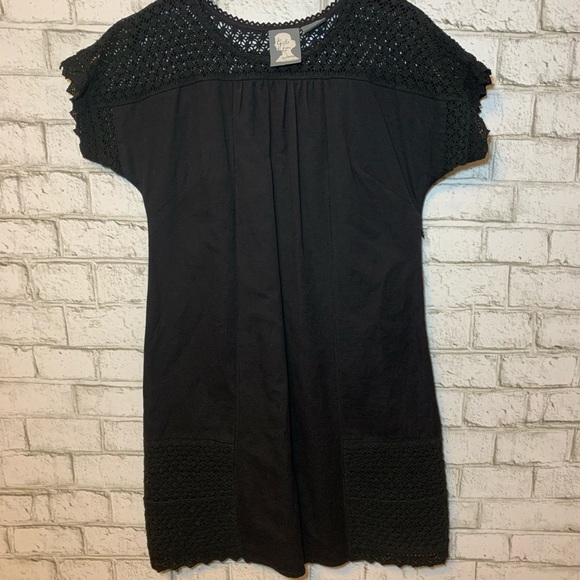 Anthropologie little black dress w/ crochet detail - Picture 2 of 7